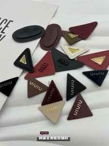 Ankang Wine Red Triangle Letter Leather Patch Decorative Velvet Hardware Fabric Accessories DIY Sewing Home Textile Patches