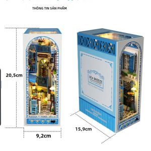 DIY Thu Nhỏ Sách Góc Túp Lều Nhà Bookstand Nhà Búp Bê Xếp Hình Sáng Tạo Kệ Sách Lắp Với Nắp Cảm Ứng Chất Liệu Gỗ Cho Độ Tuổi 14 +