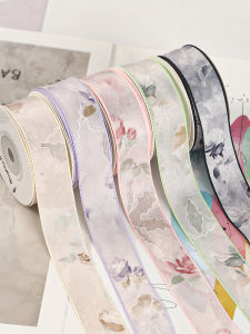 Ruy Băng Satin Thủ Công 25cm Bó Hoa Bao Bì Quà Tặng Ruy Băng Dệt Ruy Băng Vải DIY Nút Thắt Bướm