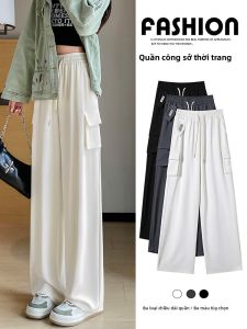 LANGPIN | American Style Wide Leg Pants Womens Spring Autumn Thin Loose Casual Versatile Slimming High Waist Workwear Trousers