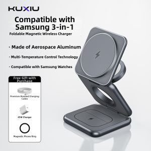 Triple Device Wireless Charging Station MagSafe Support