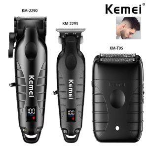 Kemei | Kemei KM-2290 KM-2293 KM-T95 Professional Cutting Machine Electric Shaver Hair Trimmers with LCD Display Mens Hair Clippers
