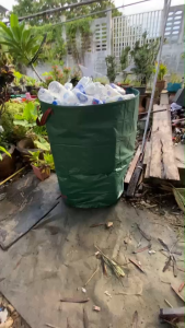 ถุงเก็บขยะ/ขวด/ใบไม้ งผ้า PP เบาพกพาสะดวก สามาเอาออกมาใช้ได้ทันที 500L