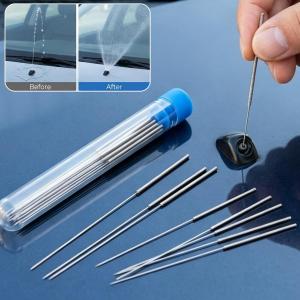 10Pcs/Set 0.3/0.4mm Car Windshield Nozzle Cleaning Tool Stainless Steel Nozzle Cleaning Needle Cleaner for Car Wiper