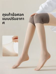 MiiOW | ถุงเท้าผ้าไหมน้ำแข็งสั้นสำหรับผู้หญิงในช่วงฤดูร้อน กางเกงขายาวถุงเท้าแบบบาง ป้องกันการติดกัน ป้องกันการลื่น ถุงเท้าแบบยาวถึงเข่า