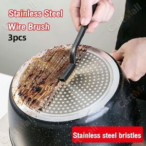Stainless Steel Wire Brush Tooth Brushes Rust Scrub Remove Cleaning Tools 3pcs/set