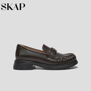 Loafers Slip On Chunky Heel Ladies Casual Shoes