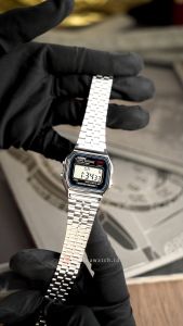 Jam Tangan Wanita Casio General A159WA-N1 Retro Digital Dial Stainless Steel Strap