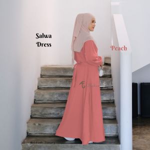 Ulfashion dress polos wanita terbaru abaya muslimah salwa gamis polos bahan wolfish luxury