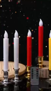 (2PCS) LED CANDLE Lightning Night Event Lamp Flameless Light Flickering Dinner Decor Wedding Battery Lilin Long Pole