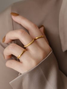 Three-Piece Set! Fancy Minimalist Ins Trendy Cold Frosted Simple Bracelet Ring Womens Set Special Interest Light Luxury Exquisite