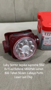 LUBY L-2936L Senter Kepala Led 55Watt Battery 4800Mah Tahan Hingga 50Jam Indikator Baterai