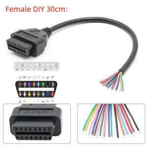 30CM OBD2 16Pin Male Female Cable Full OBD2 Auto Extension Cable Automotive Car Diagnostic Auto Scanner OBD2 Connector Cable