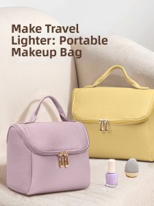 Cute New Small Portable Cosmetic Bag with Standing Dividers