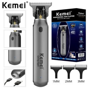 KEMEI T9 Hair Clipper Mens Hair Cutting Machine Professional Engravable Trimmer Rechargeable Oil Head Trimmer KM-1757