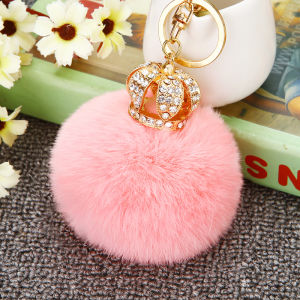 South Korea Creative Gift Stuffed Rhinestone Crown Car Key Ring Womens Bag Pendant Key Chain Ring Crystal Ornament