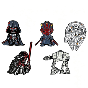 Bandai | 5pcs Cute Interstellar Sci-Fi Themed Enamel Lapel Pins Cartoon Alien Spaceship Metal Brooches Fashion Decorative Badges