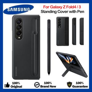 【With Pen】Original Samsung Z Fold 4 Silicone Standing Cover With S Pen Case For Galaxy Z Fold4 5G Case EF-OF93P