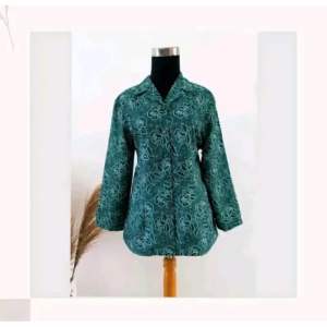 Baju Seragam Batik PKK Nasional Terbaru Lapis Furing Putik 5 Hijau Tosca