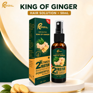 RODIL King of Ginger Hair Grower Spray Nourishing Oil 50ML for men and women. Helps strengthen weak strands softer shinier healthier-looking hair. 2X faster hair growth anti hair loss. FDA approved.