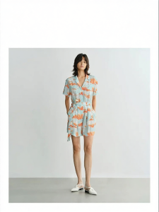 Beach Print Belt Design Rompers