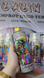 SASIN Spray Paint Cat Semprot Cat Duco Terbaik 400ml Besar - Pilok Warna Putih Clear Hitam Silver Hitam Doff Merah Kuning Hijau Biru Candy Tone Hi-temp 400cc-BESAR
