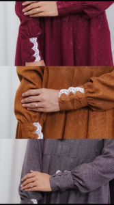 Gamis hermosa motif kurma azwa semua warna hitam coklat abu marun putih navy caramel army mocca