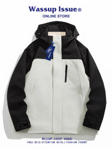 Wassup Issue Mens Outdoor Hiking Waterproof Jacket Spring Autumn Casual Couple Style Polyester Fiber City Outdoor Gear