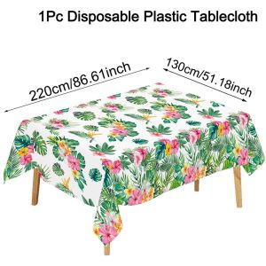 Hawaiian Party Decoration Palm Leaves Disposable Tablecloth Table Cover Tropical Summer Beach Supplies Luau Birthday Party Decor