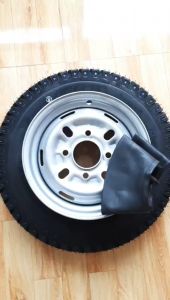 1 bánh 400-12 tim ốc lazang 8x115 bao gồm 1 lốp1 săm1 lazang.lốp 8pr.lazang tim lỗ đo vuông 8cm.đo chéo 115cm