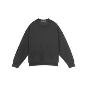BODYDREAM | Pique Double-Sided Retro Hoodie Round Neck Loose Casual Sweatshirt