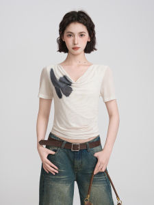 BAIDAIFEI | Summer Cool Sensation Ice Silk Regular Shoulder Short Tee Shirt Slim Fit