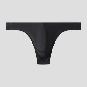 Men Low Waist Seamless Ultra-Thin Ice Silk Underwear Elastic Breathable T-Back Pure Hot U Convex Single Ding Hip-Showing T-Shaped Panties