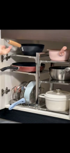 YOYO 304 Stainless Steel Multifunction Kitchen Storage Rack | Under Sink Storage Rack | Countertop Organizer | Pot Organizer Rack | Spice Rack