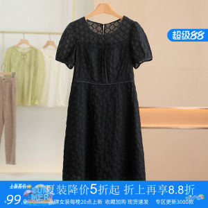Loose Fit round Neck Pullover Dress 100% Cotton Summer New Style Womens Dress Comfortable Breathable Casual Dress