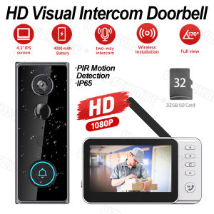New Smart Wireless Doorbells Video Intercom Camera 4.3inch HD Screen Inteligente Night Vision For Security Home Apartment