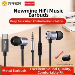 Newman Wired In-Ear Headphones MX660 Stereo Noise Reduction Bass Mobile Phone 310 High Quality Sound Isolation Microphone Type-C