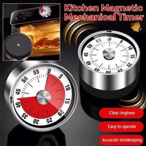 Kitchen Timer Magnetic Mechanical Timer 60-Minutes Alarm Cooking Timer Multi-Purpose Stainless Steel Timer