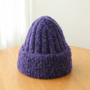 Korean Style Non-Pick Cone Top Knitted Hat Girls Winter Thickened Woolen Cap Minimalist Pure Color Couple Pullover Hat