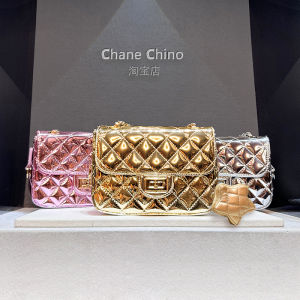 Classic Style Patent Leather Quilted Mirror Leather Chain Bag XINGX Backpack Shoulder Crossbody Small Square Bag Gold Silver