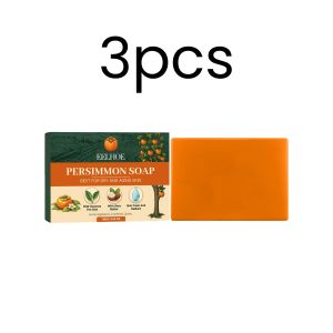 EELHOE Persimmon Soap Bar Gentle Exfoliating Refreshing Skin Moisturizing Smooth Skin Texture Deodorant Body Cleansing Soap 100g