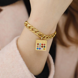 SKYRIM สร้อยข้อมือผู้ชายผู้หญิงกำไลข้อมือหินสิบสองชิ้นทำจากสเตนเลสสร้อยข้อมือเหล็ก