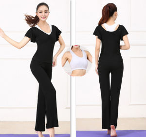 ชุดโยคะแบบใหม่สำหรับผู้หญิง ชุดเต้นรำสปอร์ตทรงสลิมฟิต แขนสั้น วิ่ง ฟิตเนส ชุดกีฬา ชุดโยคะแบบสวมหัว ผ้าโมดอล ฤดูใบไม้ผลิและฤดูร้อน