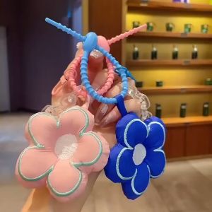 Fashion Stuffed Keychain Pendant Bag Charm Flower Accessories Handbag Ornaments Cute Lanyard Car Key