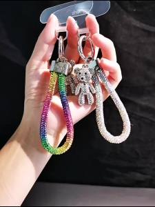 ZHENGEGE | Short Full-Crystal Decorative Chain Sparkly Bear Pendant