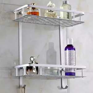 Rak Kamar Mandi 2 Susun Alumunium Untuk Dinding Toilet WC Dapur Tidur Serbaguna