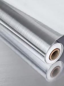 Premium Brushed Silver Stainless Steel PVC Vinyl Waterproof & Oil-Proof Removable Wallpaper Film for Kitchen & Elevator Decor