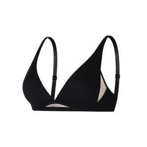 XINKE | Sensual Triangle Bra Set Comfortable Breathable Thin Straps Deep V Mesh Black
