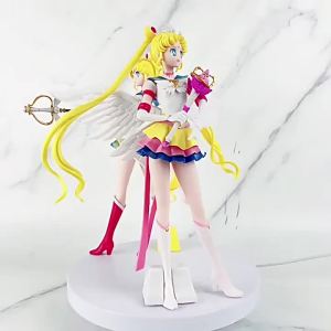 Bandai | Funny Joy Anime Figures Female Warrior Moon Hare Doll Charm Angel Sailor Hare Kawaii PVC Model Cake Decoration Gift For Girls