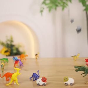 【59PC】Childrens puzzle dinosaur egg toy simulation animal model track car 3-6 years old boy Tyrannosaurus Rex boy toy birthday gift